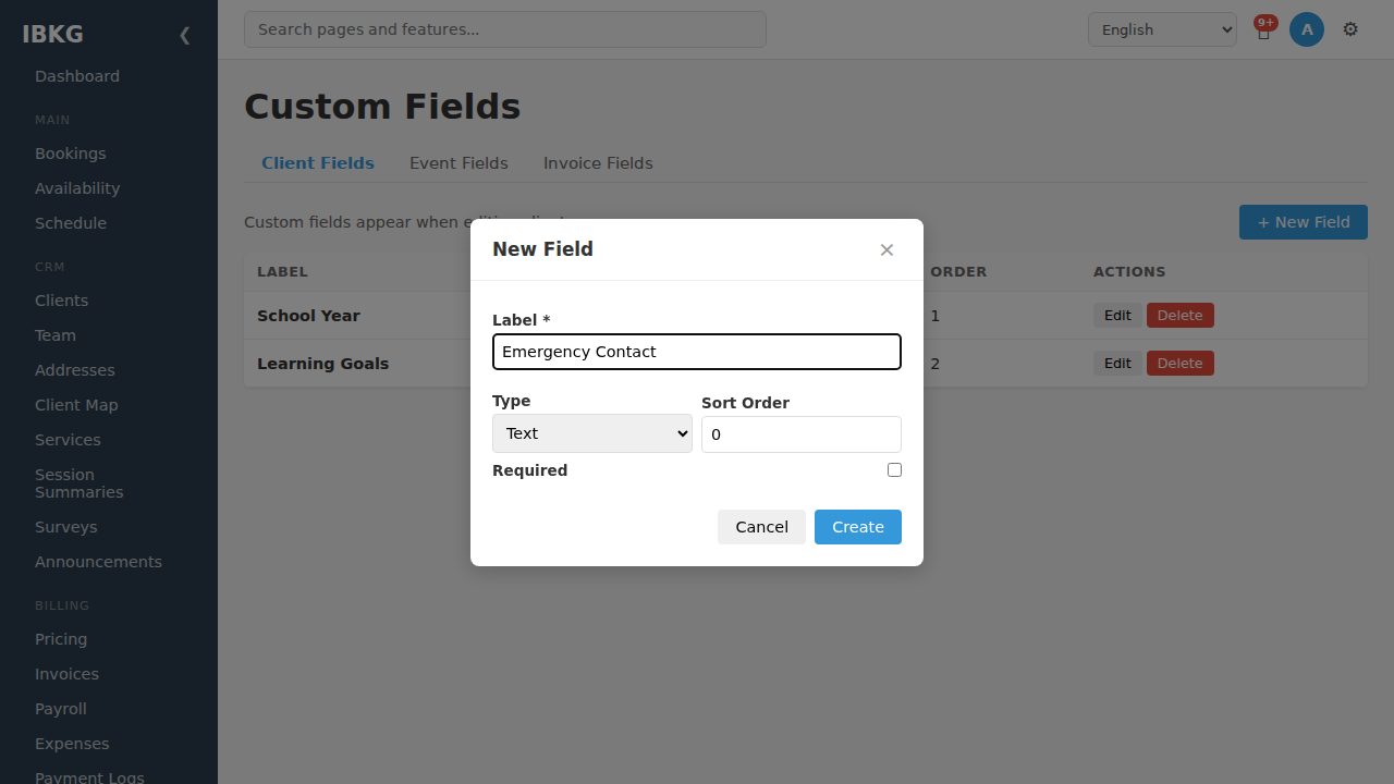Text field filled