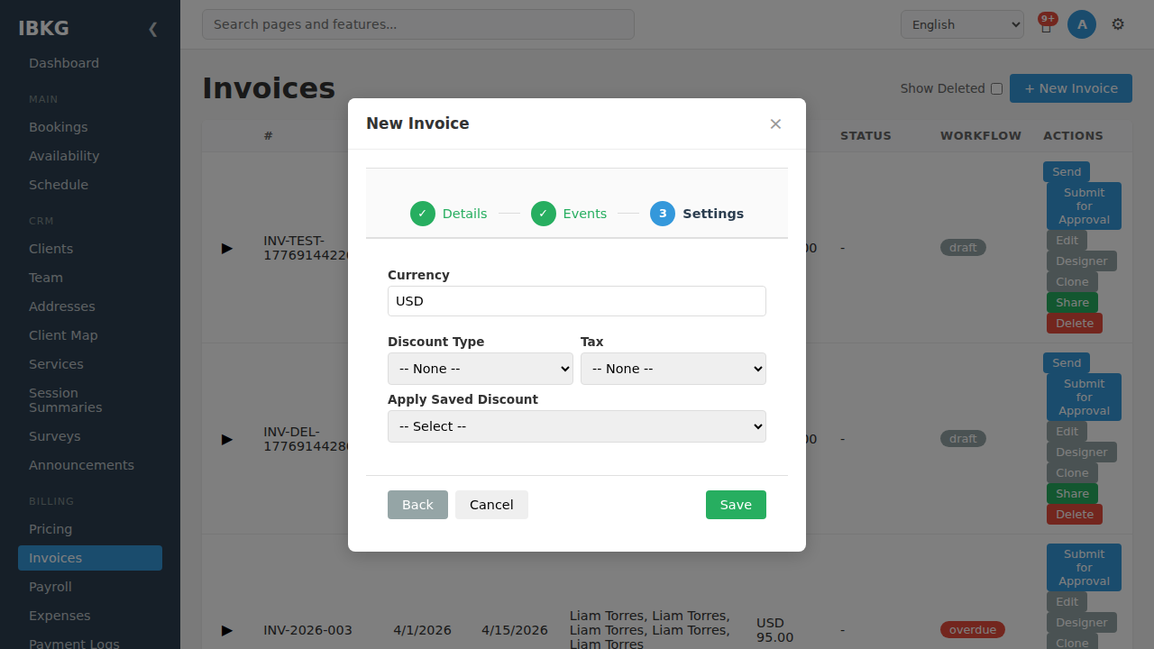 Step 3: Settings