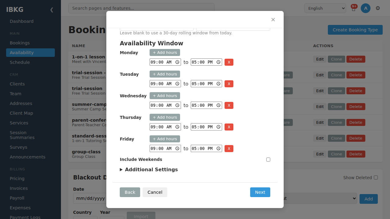 Wizard: Scheduling step