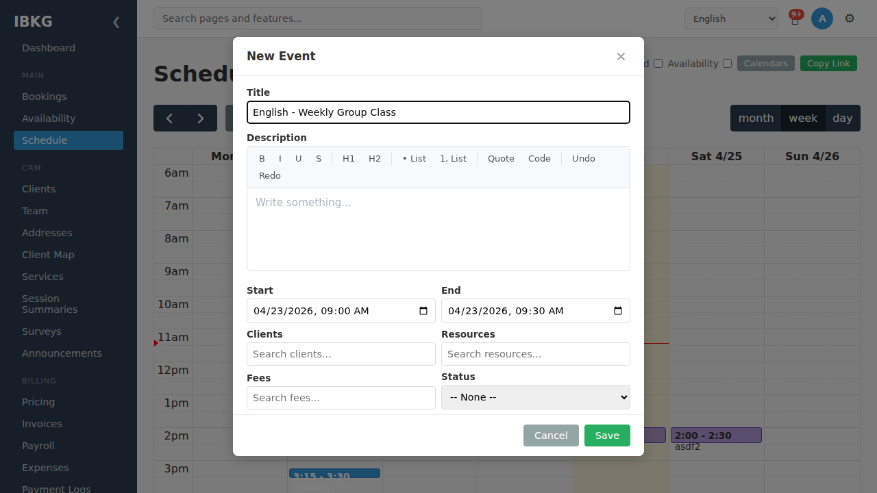 Repeat section with Single event selected
